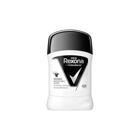 Rexona Men MotionSense Invisible on Black + White Clothes Antiperspirant Deodorant Stick 50g