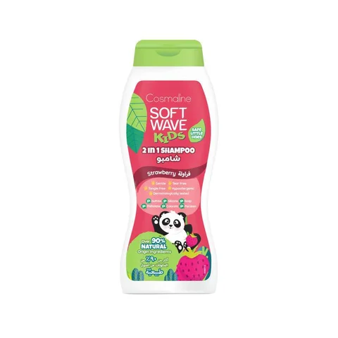 Soft Wave Kids Shampoo Strawberry Over 90_ Natural Origin Ingredients 400Ml